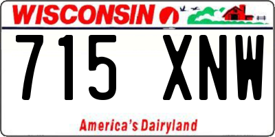 WI license plate 715XNW