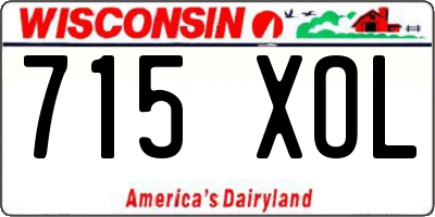 WI license plate 715XOL