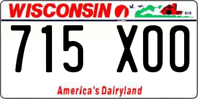 WI license plate 715XOO