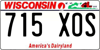 WI license plate 715XOS