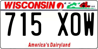 WI license plate 715XOW