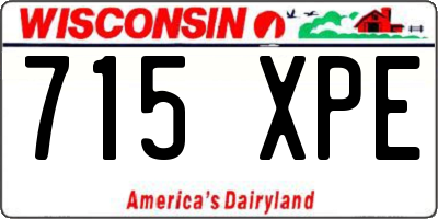 WI license plate 715XPE
