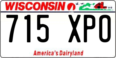 WI license plate 715XPO