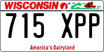 WI license plate 715XPP