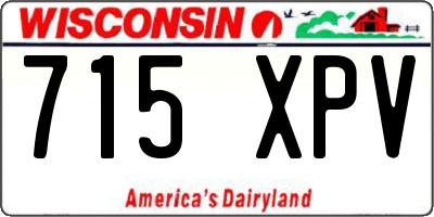 WI license plate 715XPV