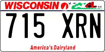 WI license plate 715XRN
