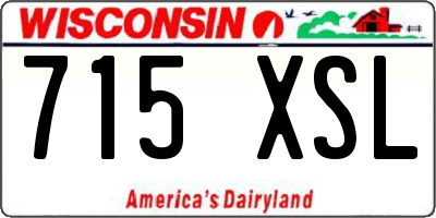 WI license plate 715XSL