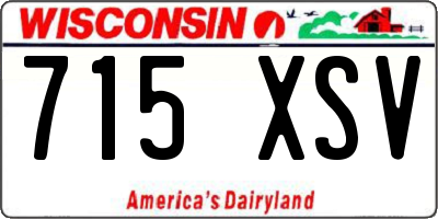 WI license plate 715XSV