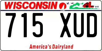 WI license plate 715XUD