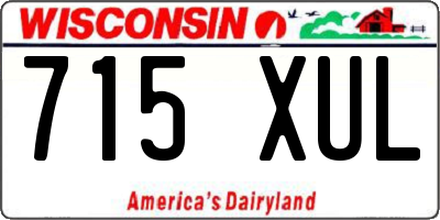 WI license plate 715XUL