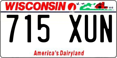 WI license plate 715XUN