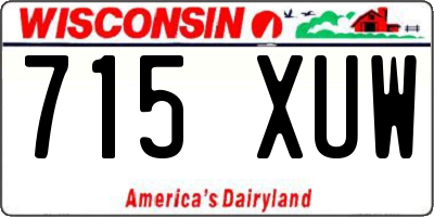 WI license plate 715XUW