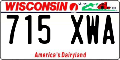 WI license plate 715XWA