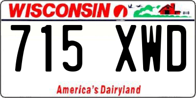 WI license plate 715XWD