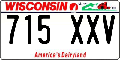 WI license plate 715XXV