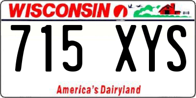 WI license plate 715XYS