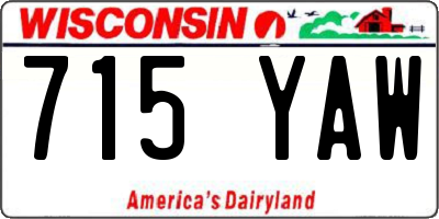 WI license plate 715YAW