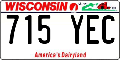 WI license plate 715YEC