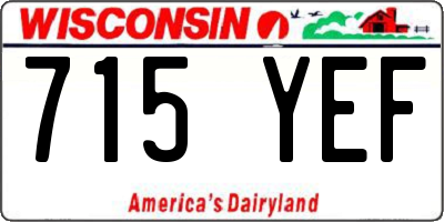 WI license plate 715YEF