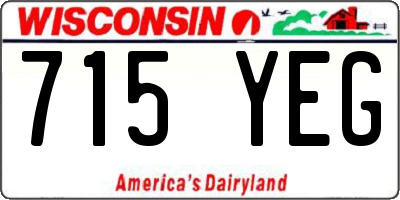 WI license plate 715YEG