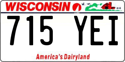 WI license plate 715YEI