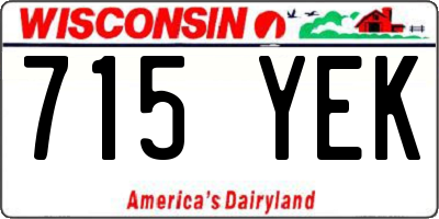 WI license plate 715YEK