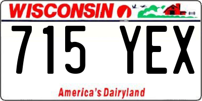 WI license plate 715YEX