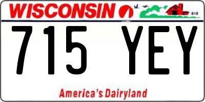 WI license plate 715YEY