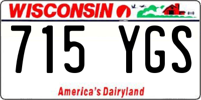 WI license plate 715YGS