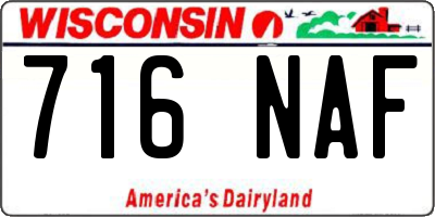 WI license plate 716NAF