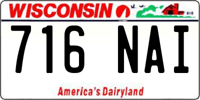 WI license plate 716NAI