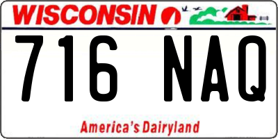 WI license plate 716NAQ