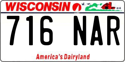 WI license plate 716NAR