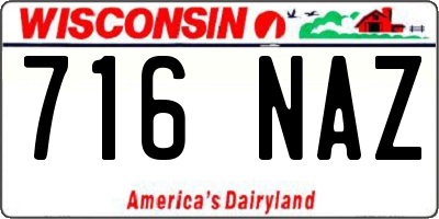 WI license plate 716NAZ