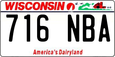 WI license plate 716NBA