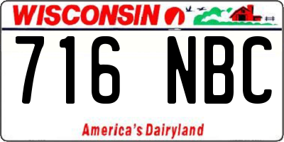 WI license plate 716NBC