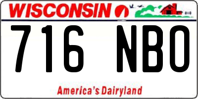 WI license plate 716NBO