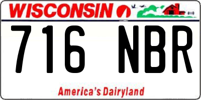 WI license plate 716NBR