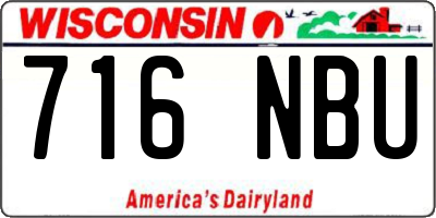 WI license plate 716NBU