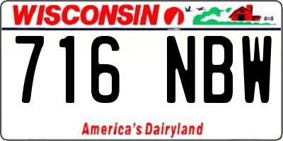 WI license plate 716NBW