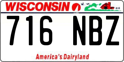 WI license plate 716NBZ