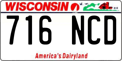 WI license plate 716NCD