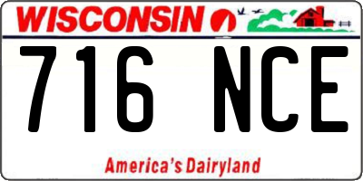 WI license plate 716NCE