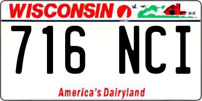 WI license plate 716NCI