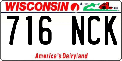WI license plate 716NCK