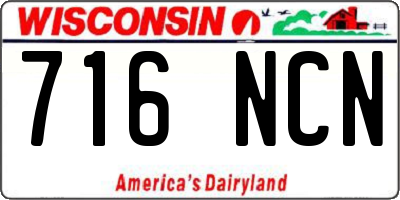 WI license plate 716NCN