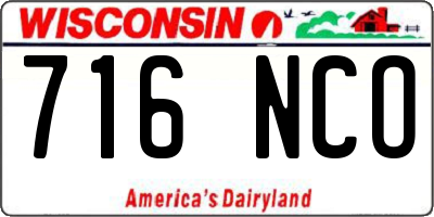 WI license plate 716NCO