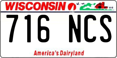 WI license plate 716NCS