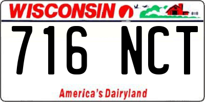 WI license plate 716NCT
