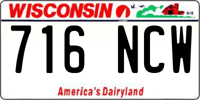 WI license plate 716NCW